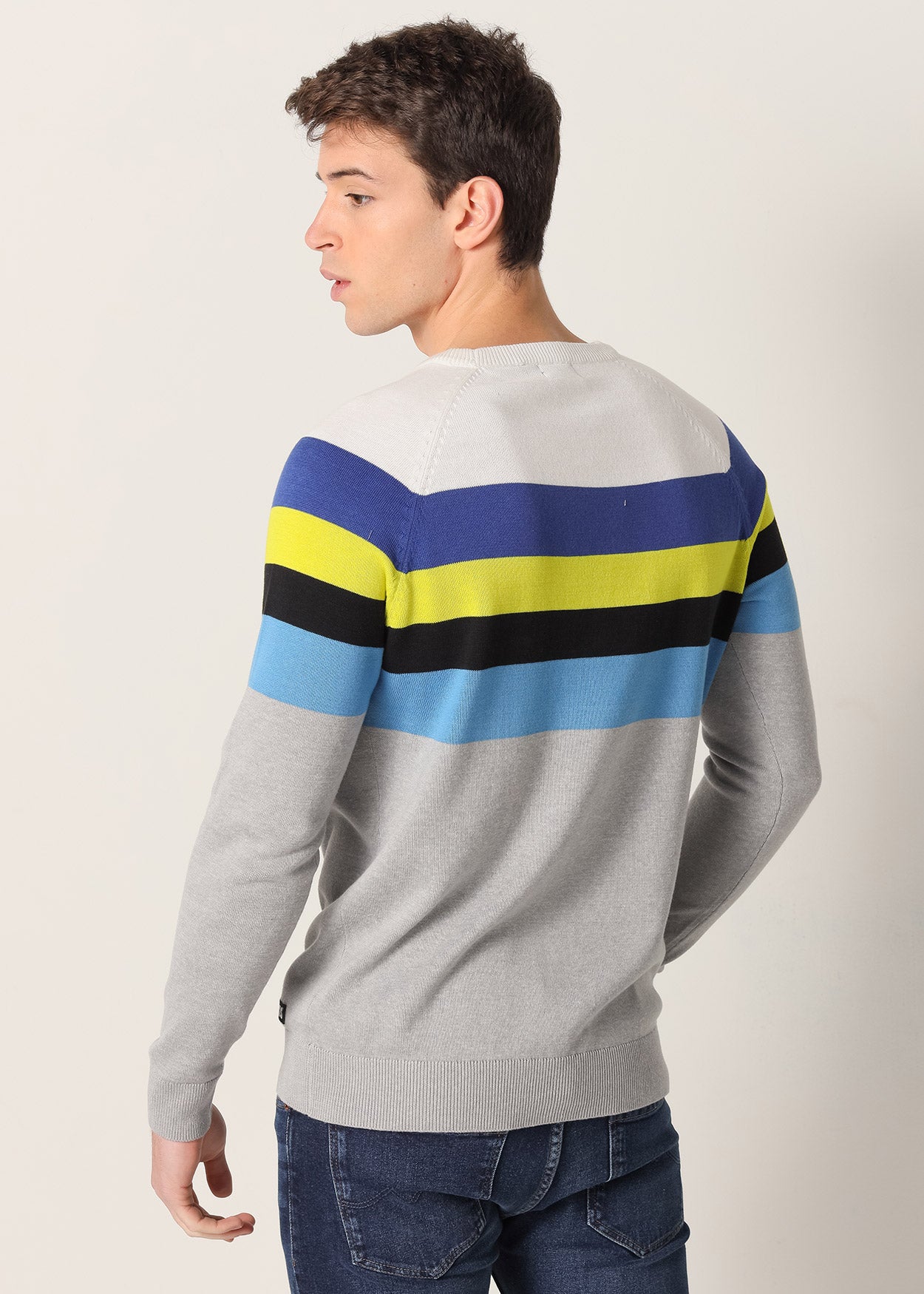 Jersey Cuello Caja Manga Rangla Franjas Block 395