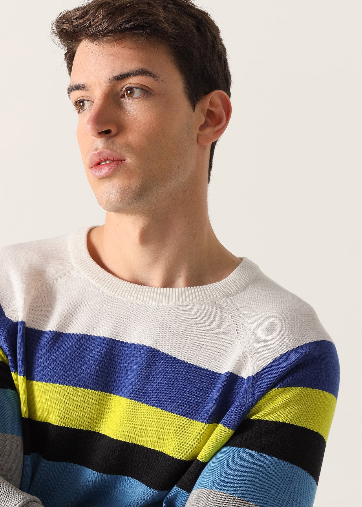 Jersey Cuello Caja Manga Rangla Franjas Block 395