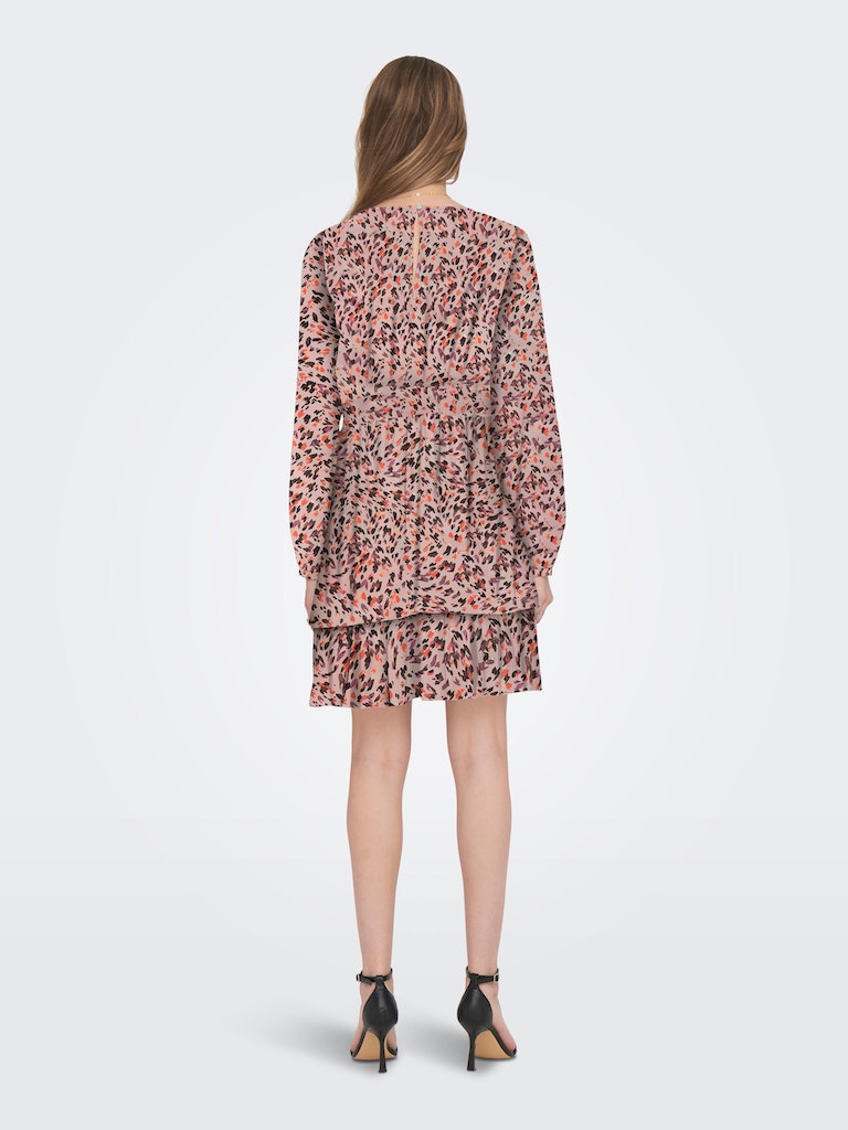 Onladele Life L/S V-Neck Dress PtmRose Smoke Eco animal