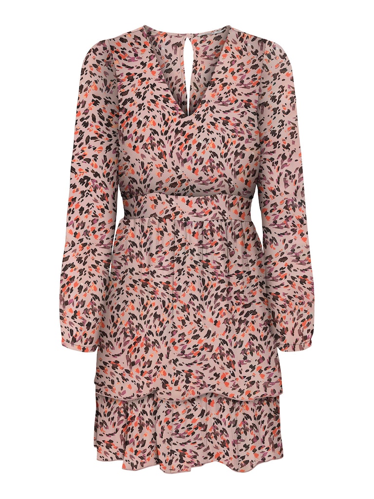 Onladele Life L/S V-Neck Dress PtmRose Smoke Eco animal