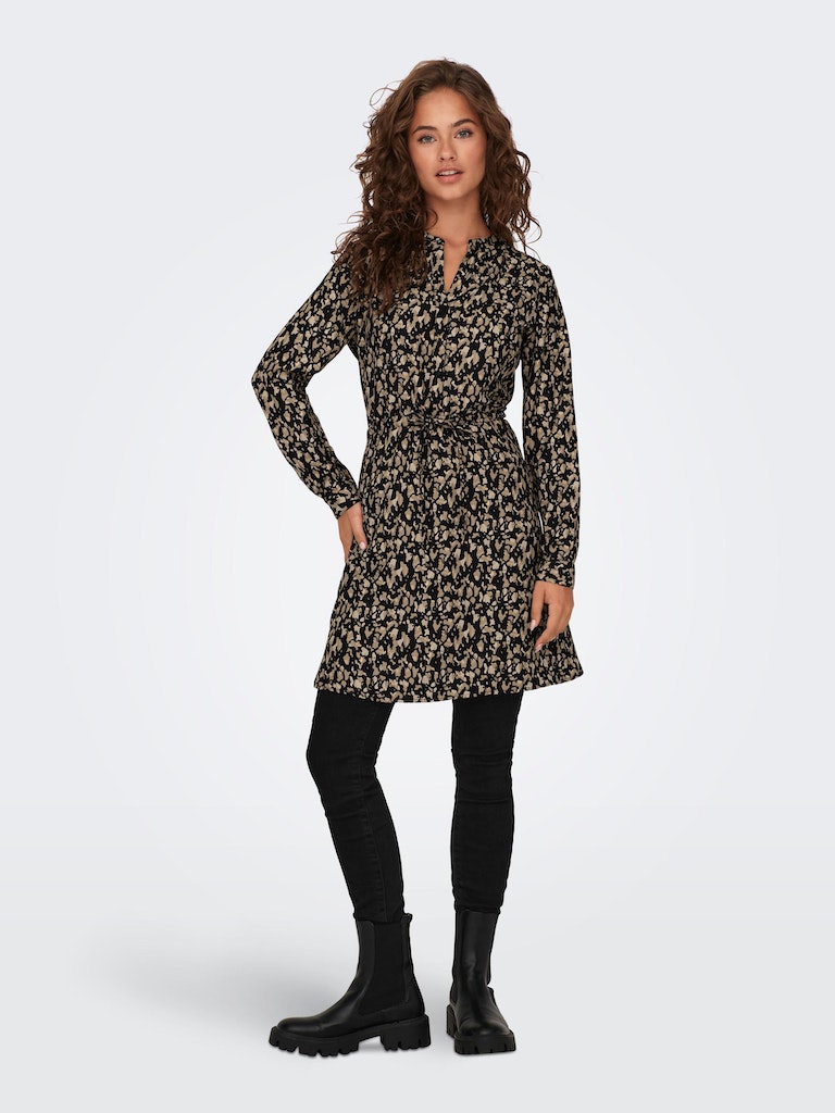 Onlcory L/S V-Neck Tunic Wvn NoosBlack CORA GRAPHIC
