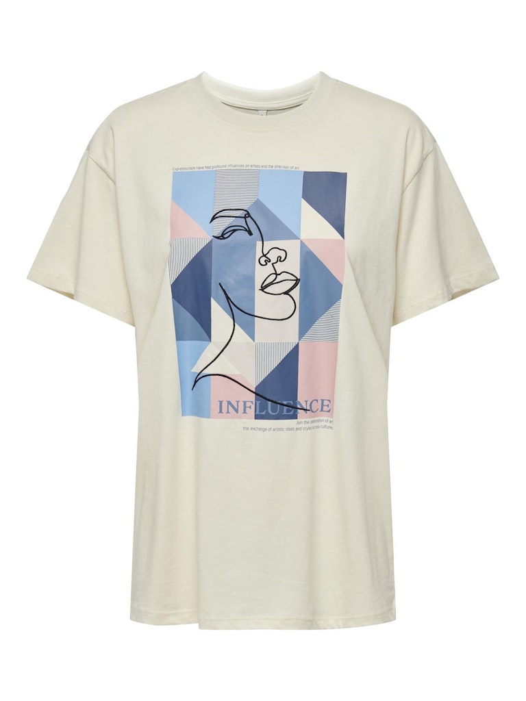 Only Onlfibi Fleur Life S/S O-Neck Tee Cs Jrs 15331299 Birch Mujer