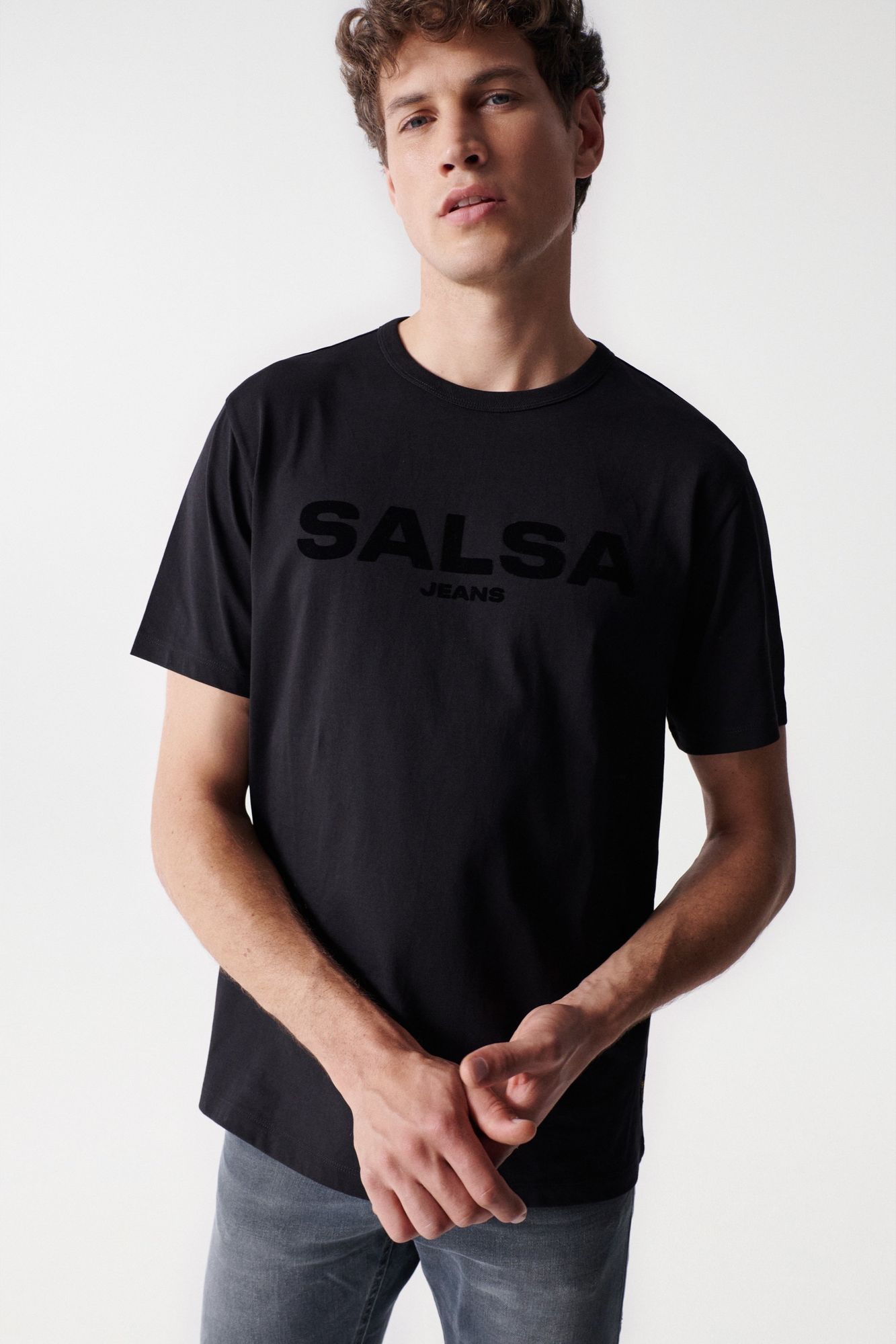 Camiseta Con Branding Aterciopelado 0000 - dvjeans
