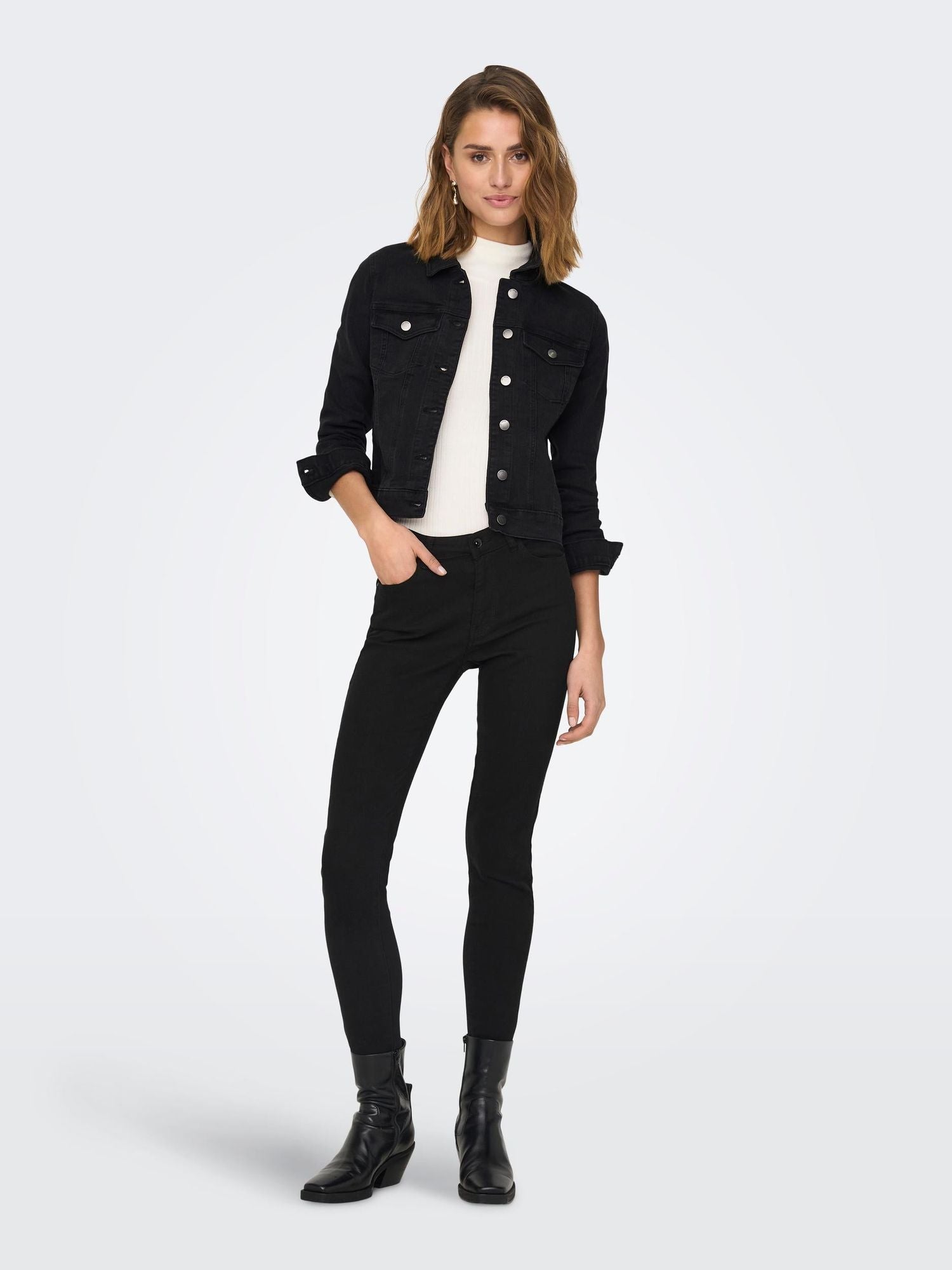 Jdyremi Short Ls Jacket Blk DnmBlack - dvjeans