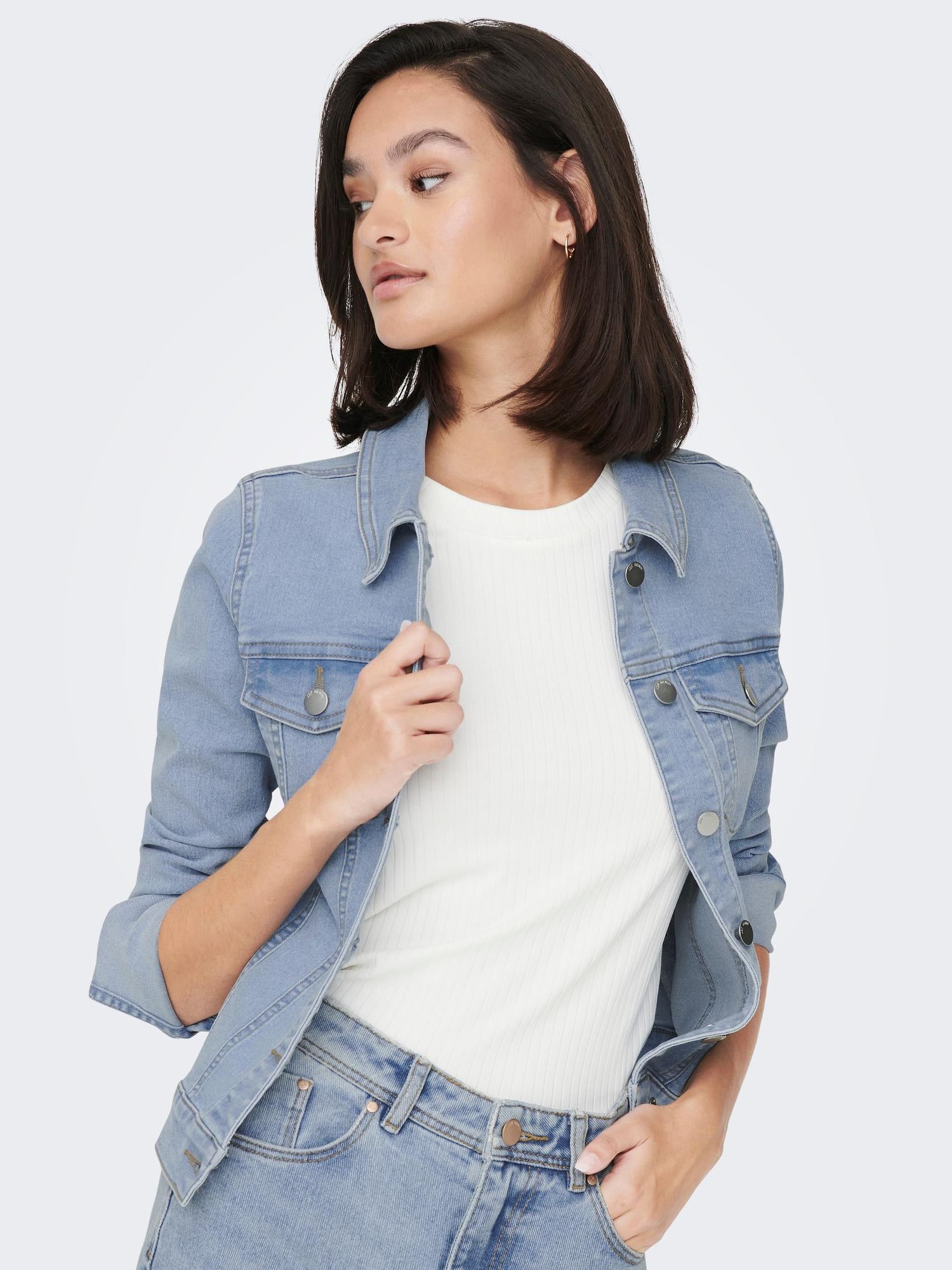 Jdyremi Short Ls Jacket Blk Dnm Light Blue Denim - dvjeans