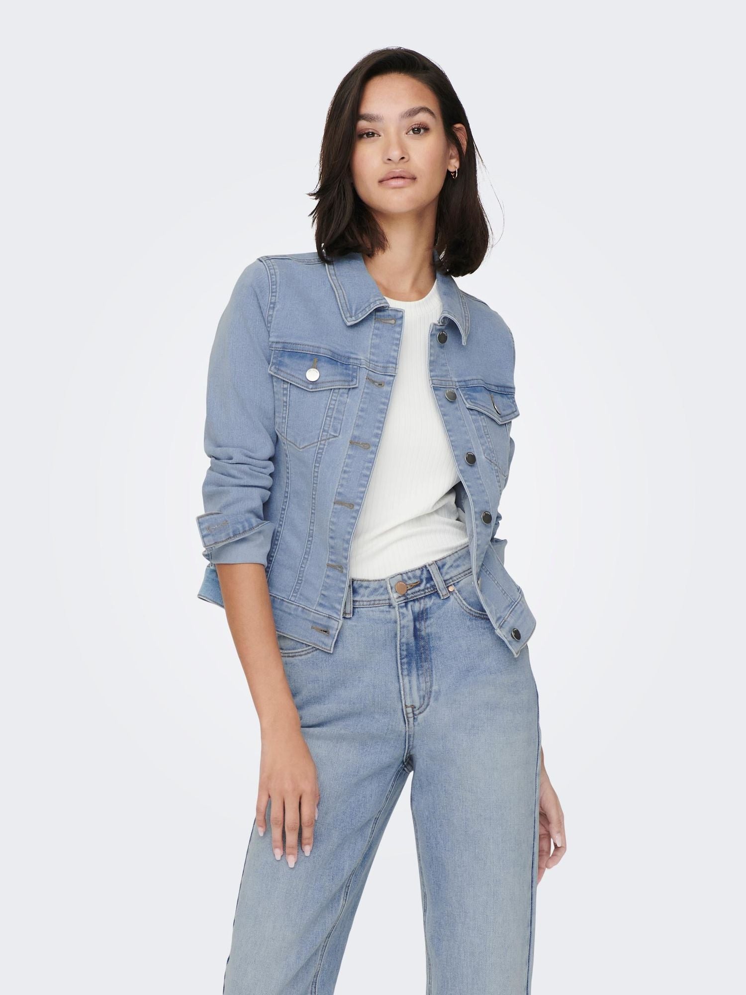 Jdyremi Short Ls Jacket Blk Dnm Light Blue Denim - dvjeans