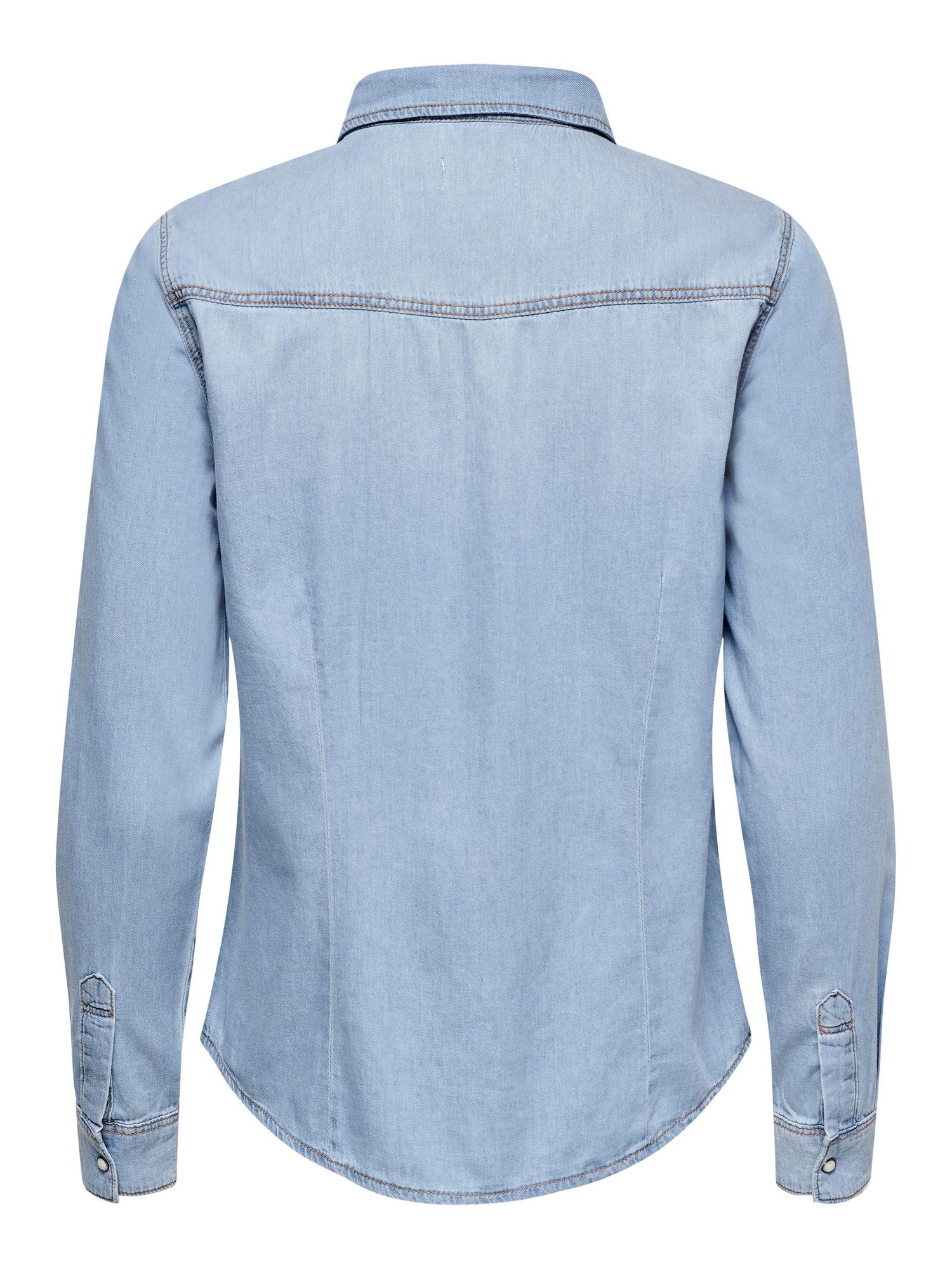 Onlrock It Dnm Ls Shirt Noos Light Blue Denim - dvjeans