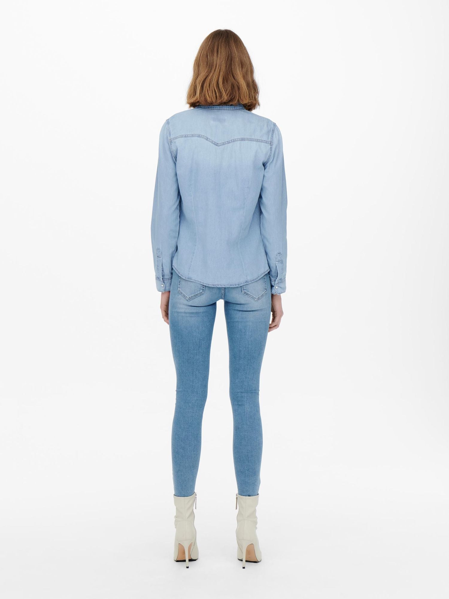 Onlrock It Dnm Ls Shirt Noos Light Blue Denim - dvjeans