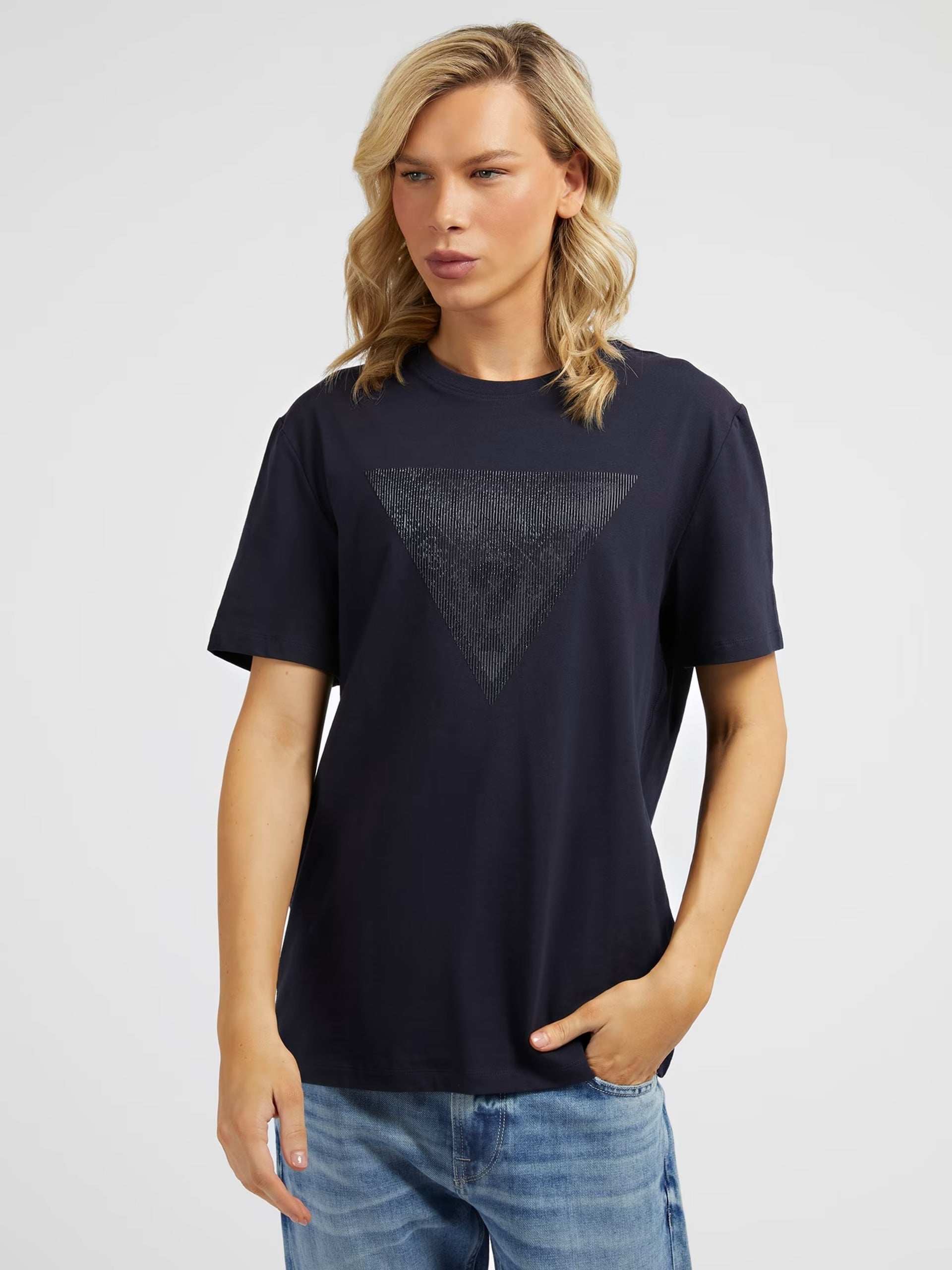 Ss Cn Shiny Gel Triangle Tee Smart Blue