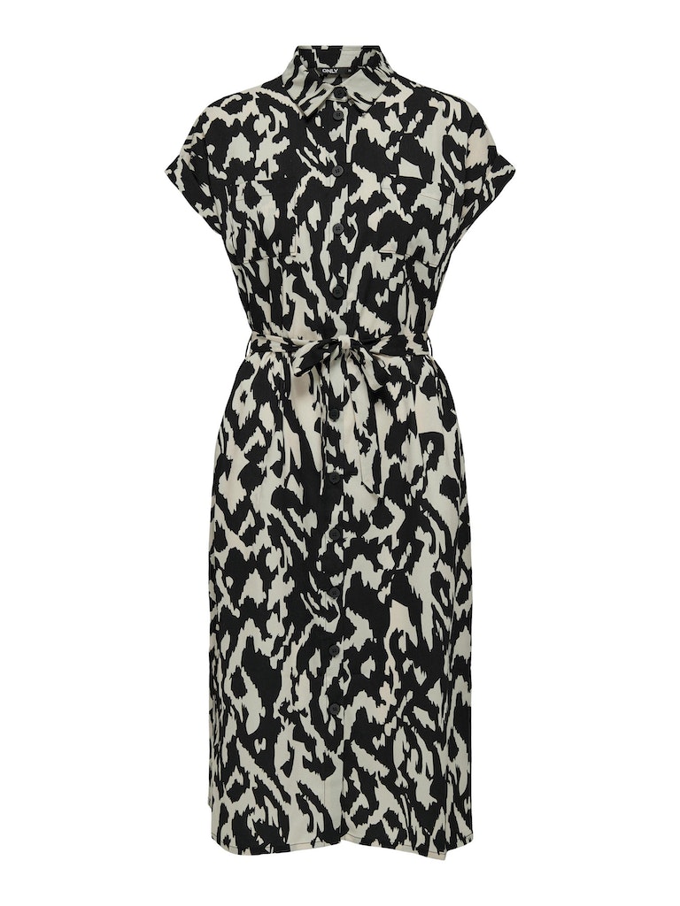 Vestido 15191953 de Only Onlhannover S/S Shirt Dress Noos Wvn Birch Black Graphic