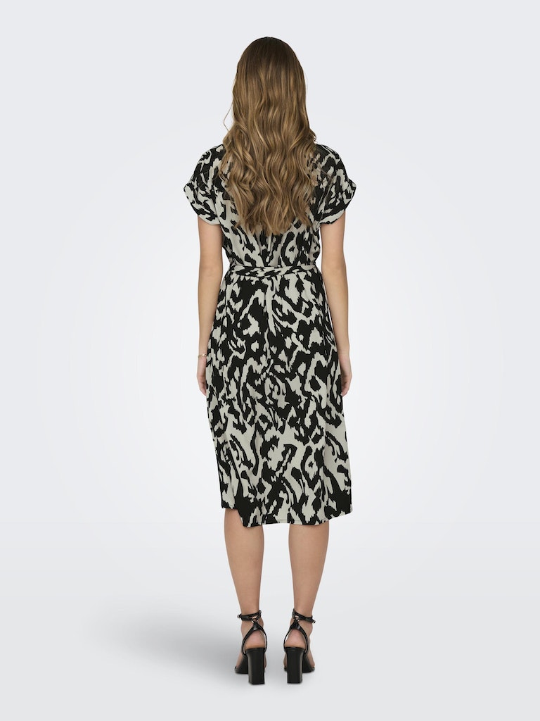 Vestido 15191953 de Only Onlhannover S/S Shirt Dress Noos Wvn Birch Black Graphic