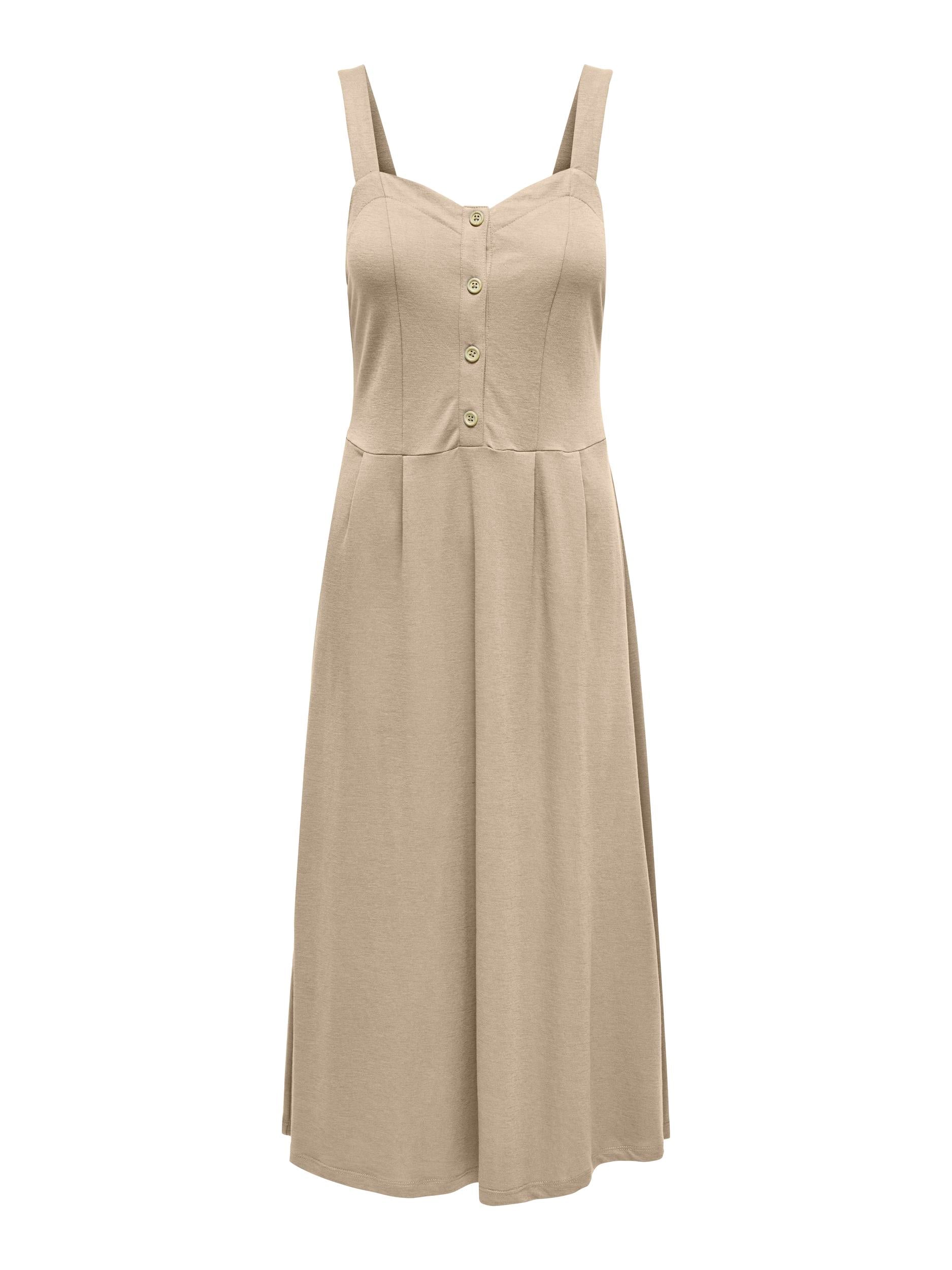 Vestido 15180143 de Only Onljany S/L Button Dress Jrs White Pepper