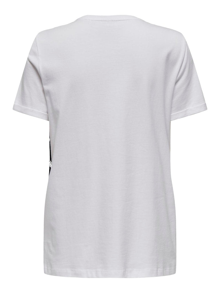 Camiseta Only 15337708 Onljenny S/S Mix Top Cs Jrs White Lace Top