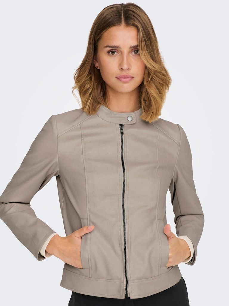 Jdyemily Faux Leather Jacket Otw NoosChateau Gray