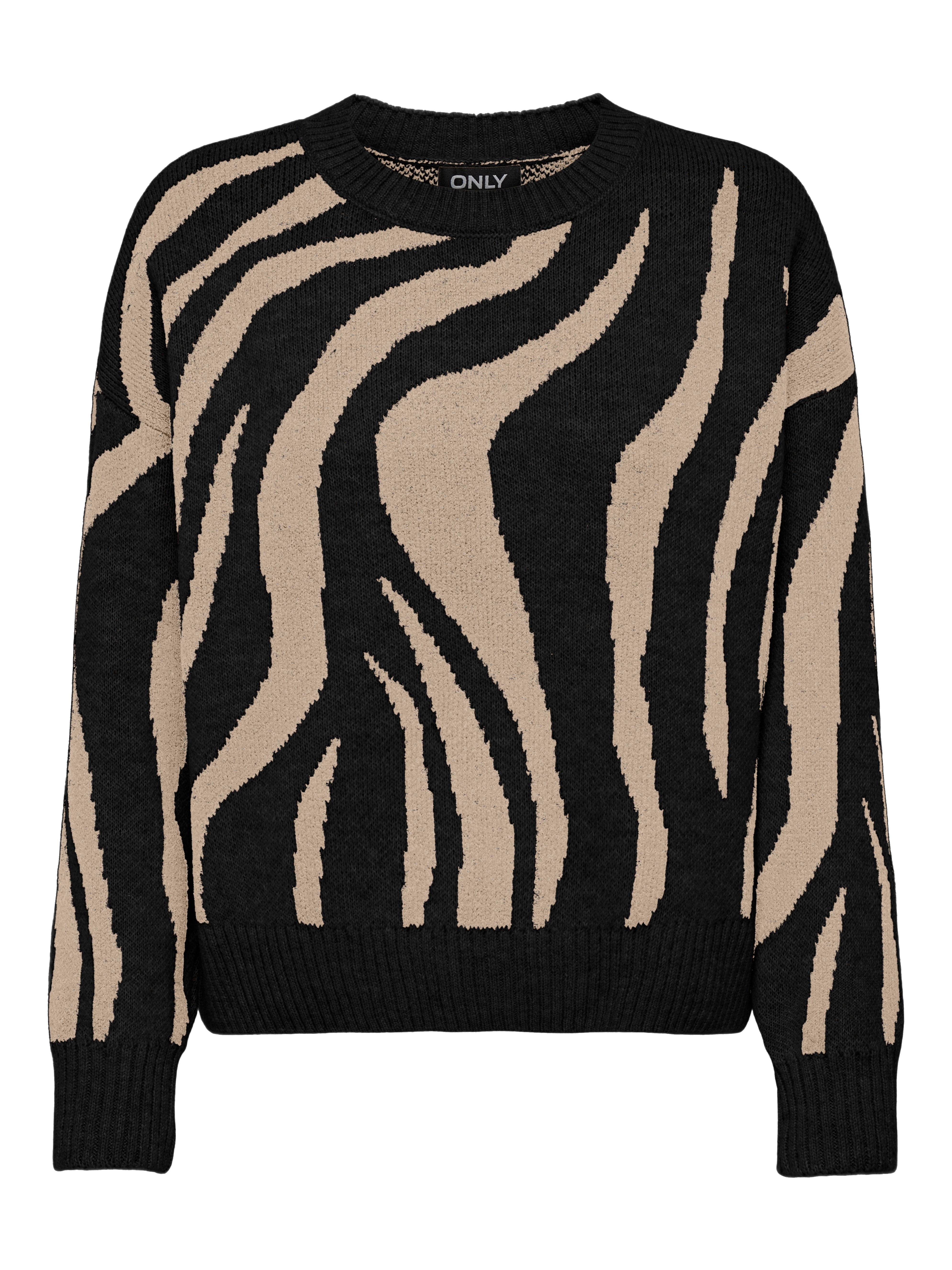 Only Onlhazel Ls O-Neck Jq Knt 15328215 Black Humus