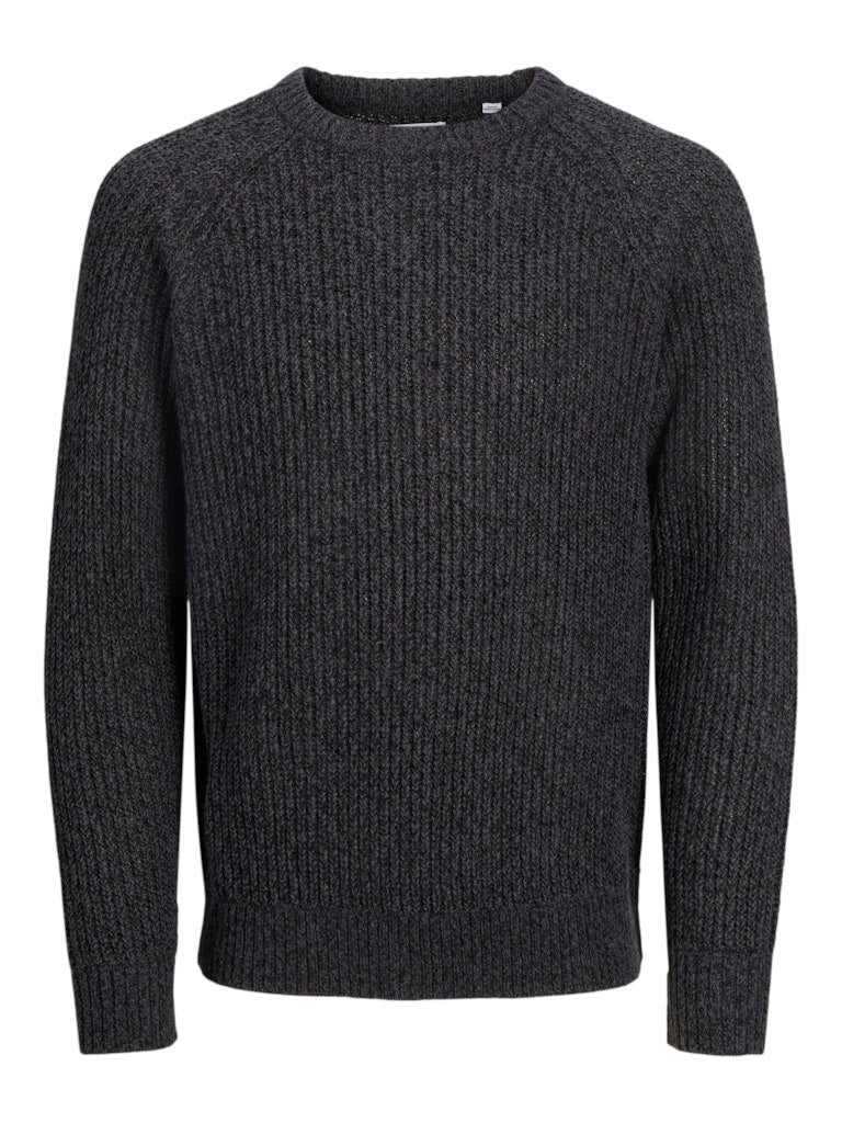 Jack & Jones Jjjones Knit Crew Neck Jack & Jones Pullover 12267393Asphalt Twisted w. Black