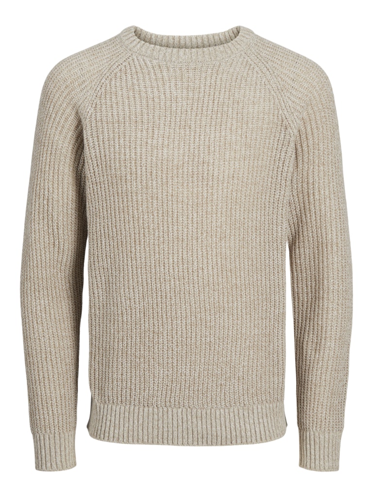 Jack & Jones Jjjones Knit Crew Neck Jack & Jones Pullover 12267393White Twisted w. Crockery