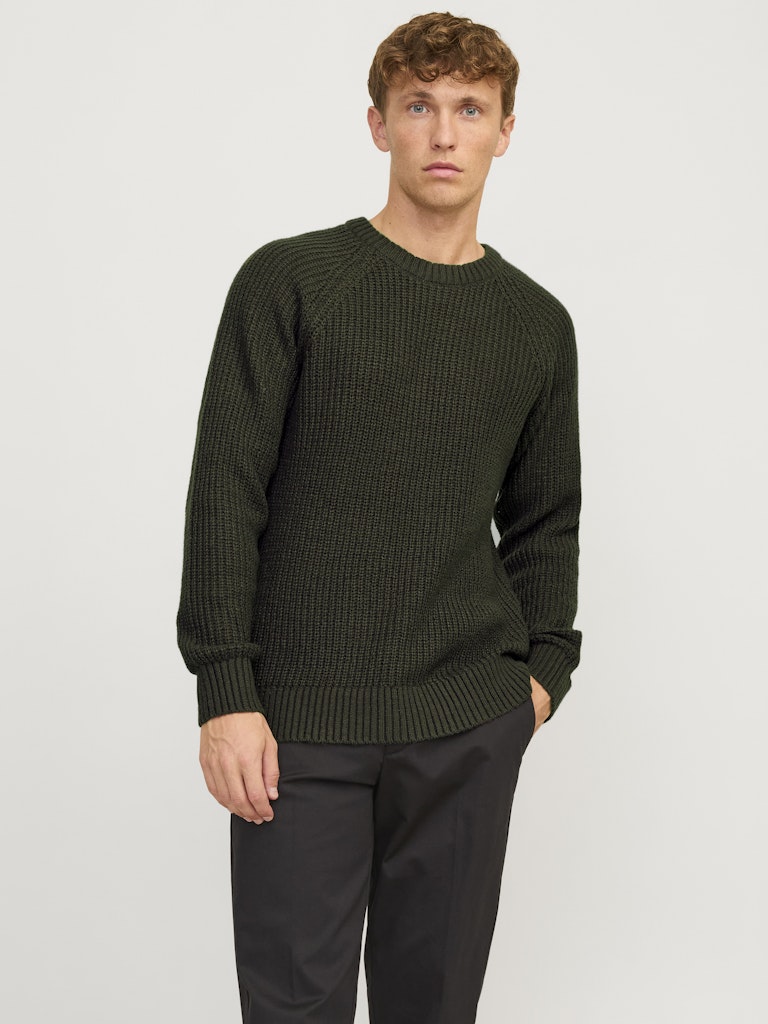 Jack & Jones Jjjones Knit Crew Neck Jack & Jones Pullover 12267393Rosin Twisted w. Black