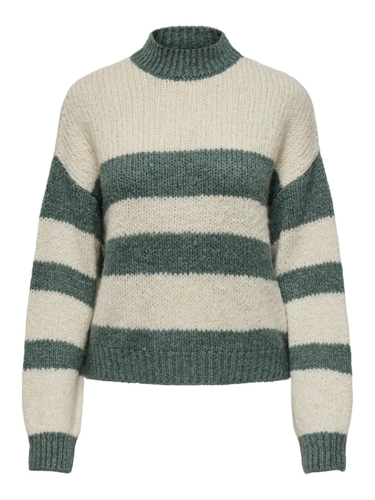 JDY Jdydinea Sia L/S Hn Stripe Pullover Knt 15330716 North Atlantic Whitecap Gray
