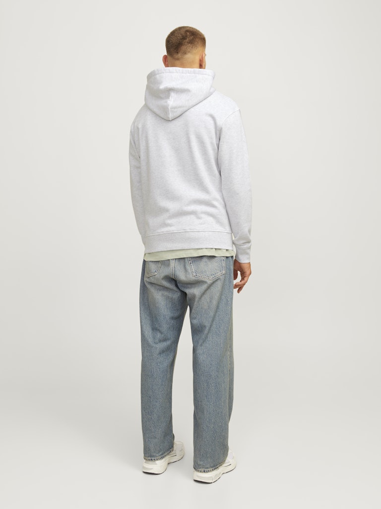 Jack & Jones Jorportland Block Branding Sweat Hood 12262421 Bright White Melange