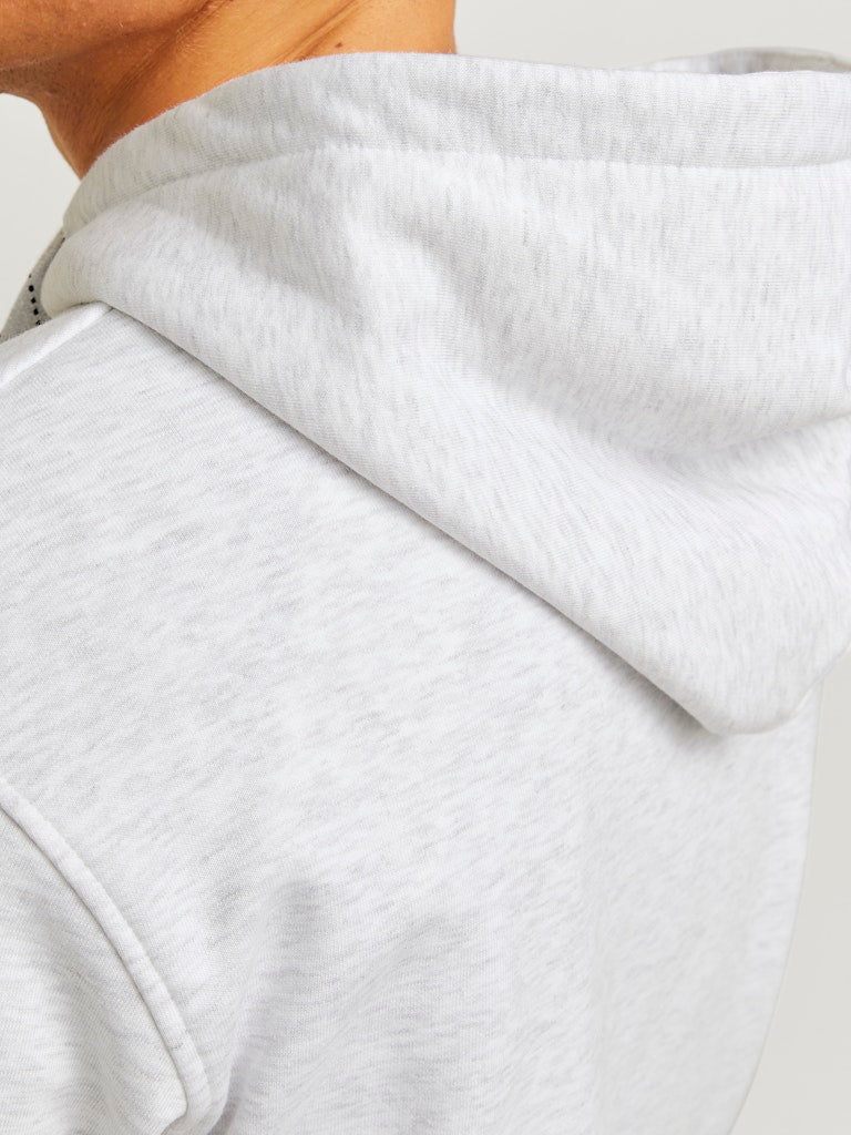 Jack & Jones Jorportland Block Branding Sweat Hood 12262421 Bright White Melange