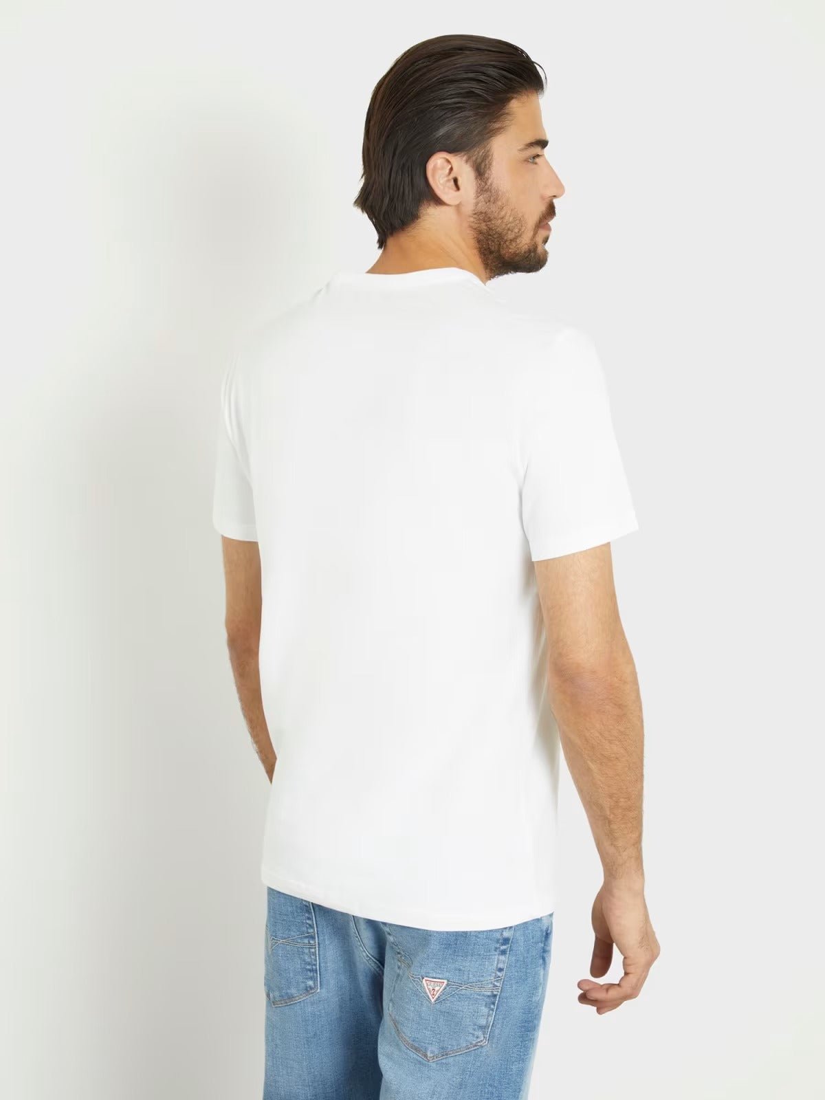 Ss Cn Guess Box Logo Tee Pure White