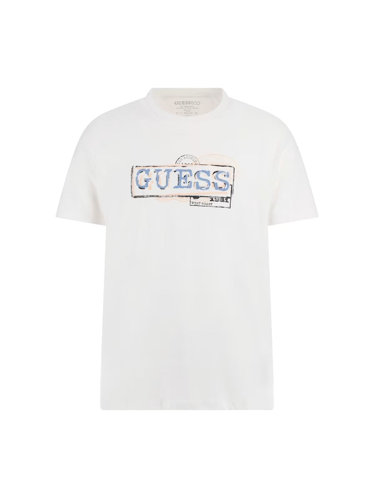Ss Cn Guess Box Logo Tee Pure White