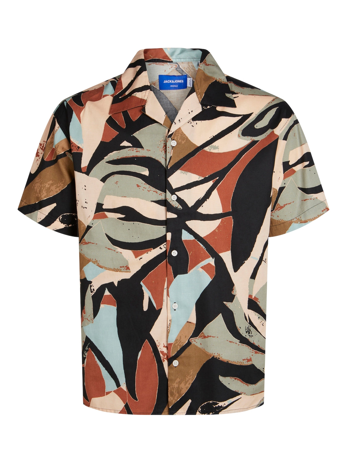 Jack & Jones Camisa Jorsequoia Tencel Aop Resort Shirt Ss 12255232 Black
