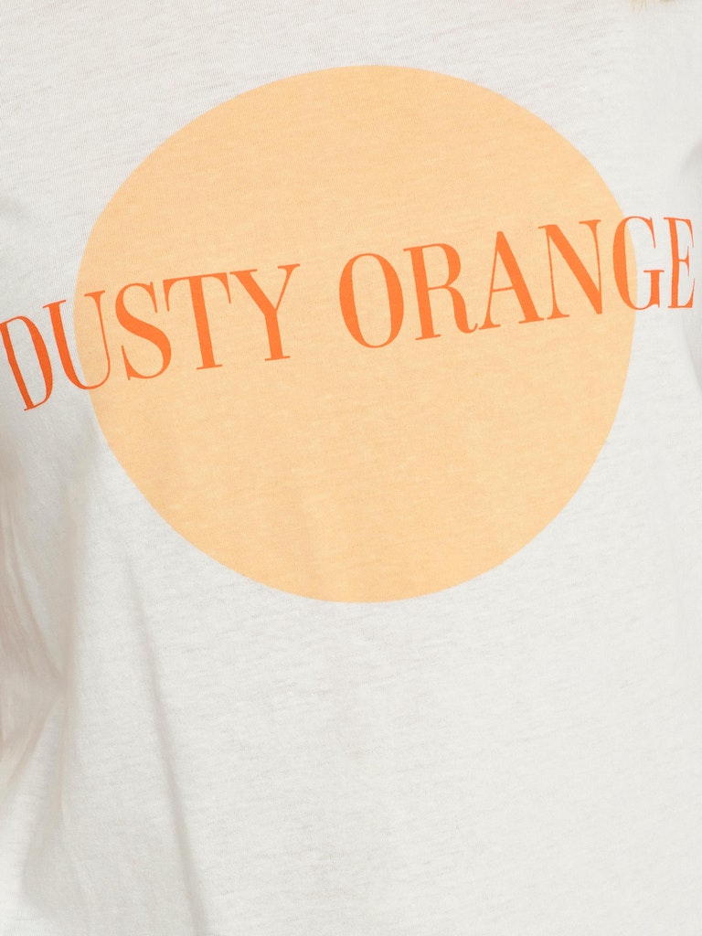 Jdymichigan Life S/S Print Top JrsCloud Dancer DUSTY ORANGE