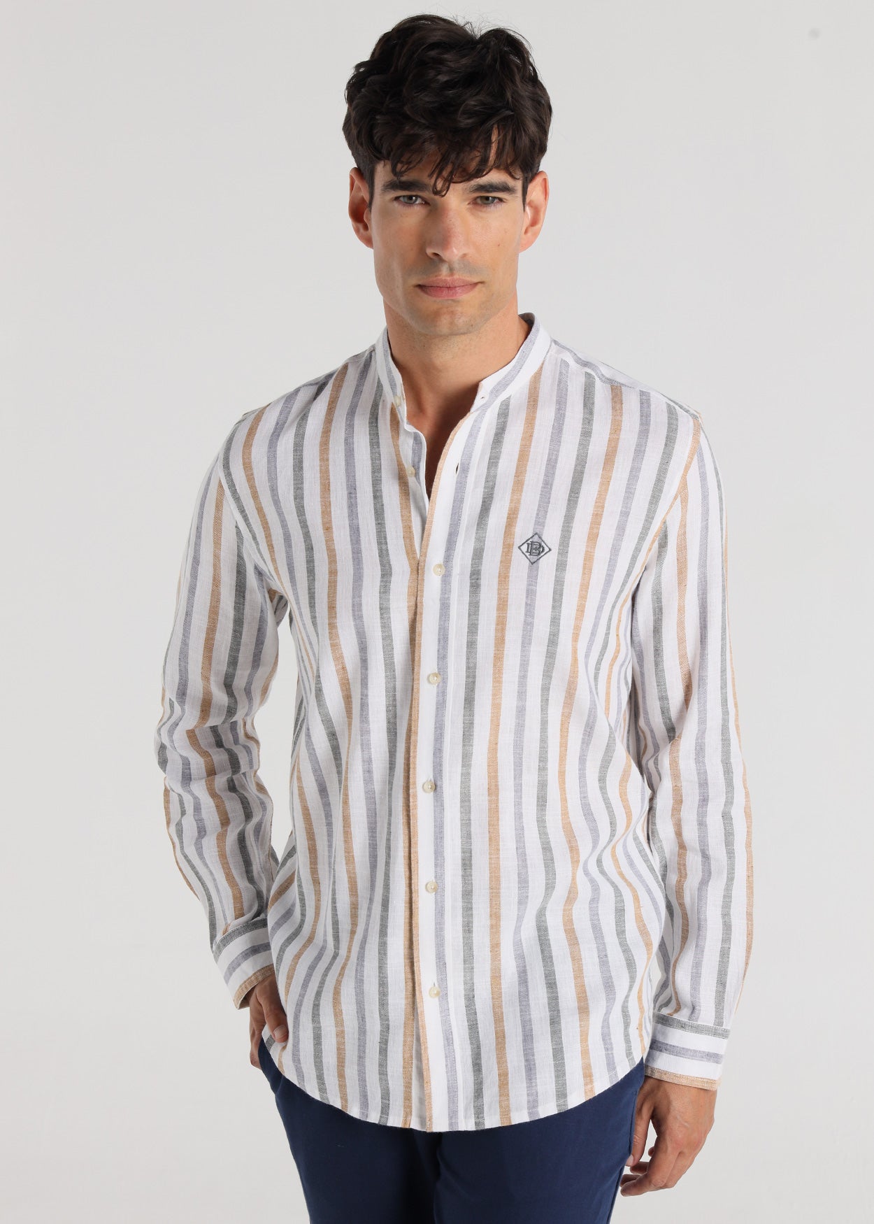 Camisa Manga Larga Cuello Mao Rayas Bendorff 840815538111