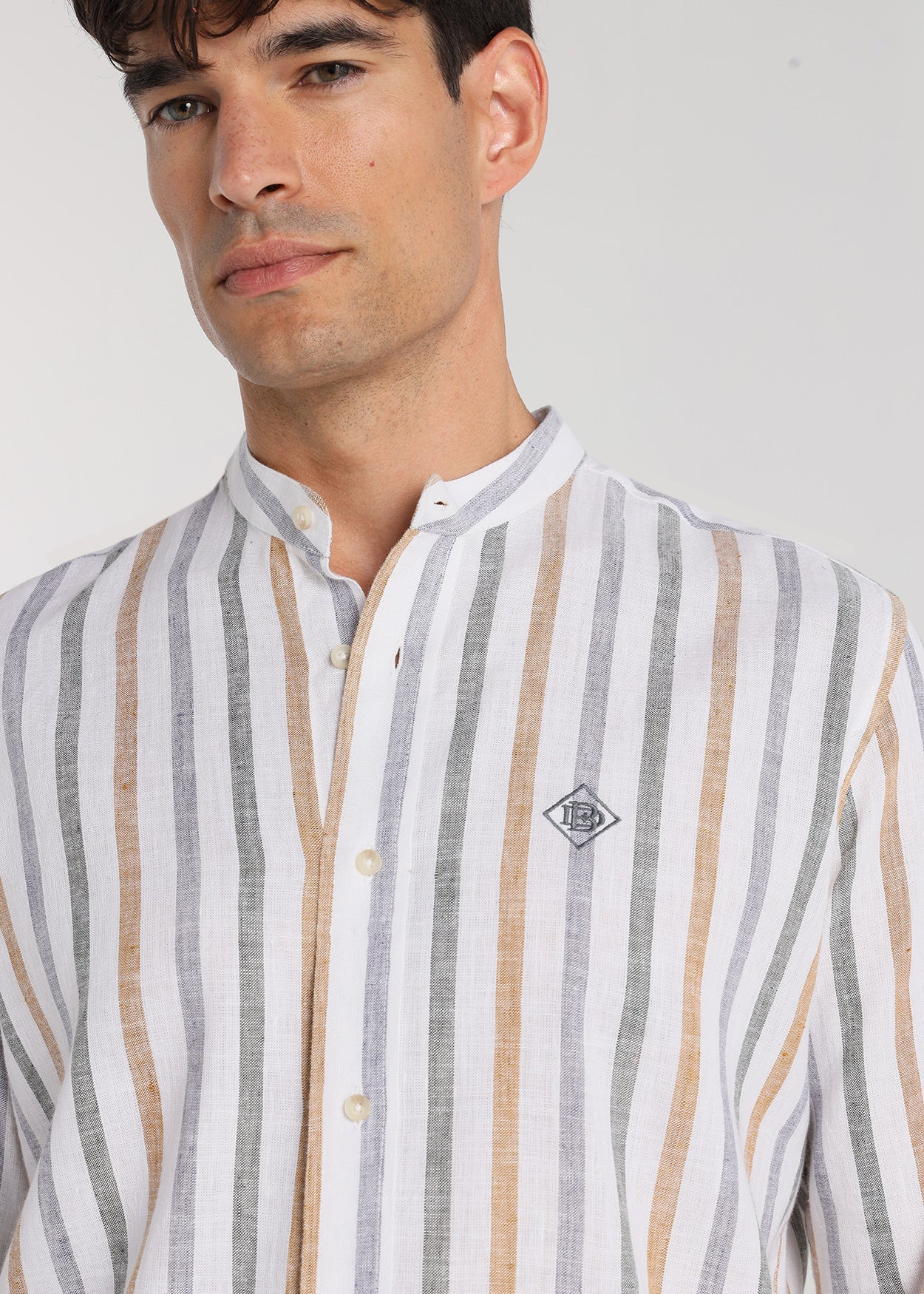 Camisa Manga Larga Cuello Mao Rayas Bendorff 840815538111