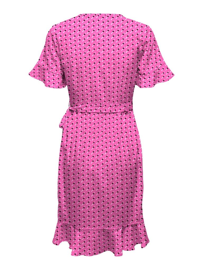 Onlolivia S/S Wrap Dress Wvn Noos Very Berry