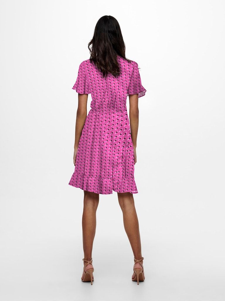 Onlolivia S/S Wrap Dress Wvn Noos Very Berry