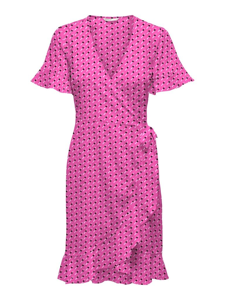 Onlolivia S/S Wrap Dress Wvn Noos Very Berry