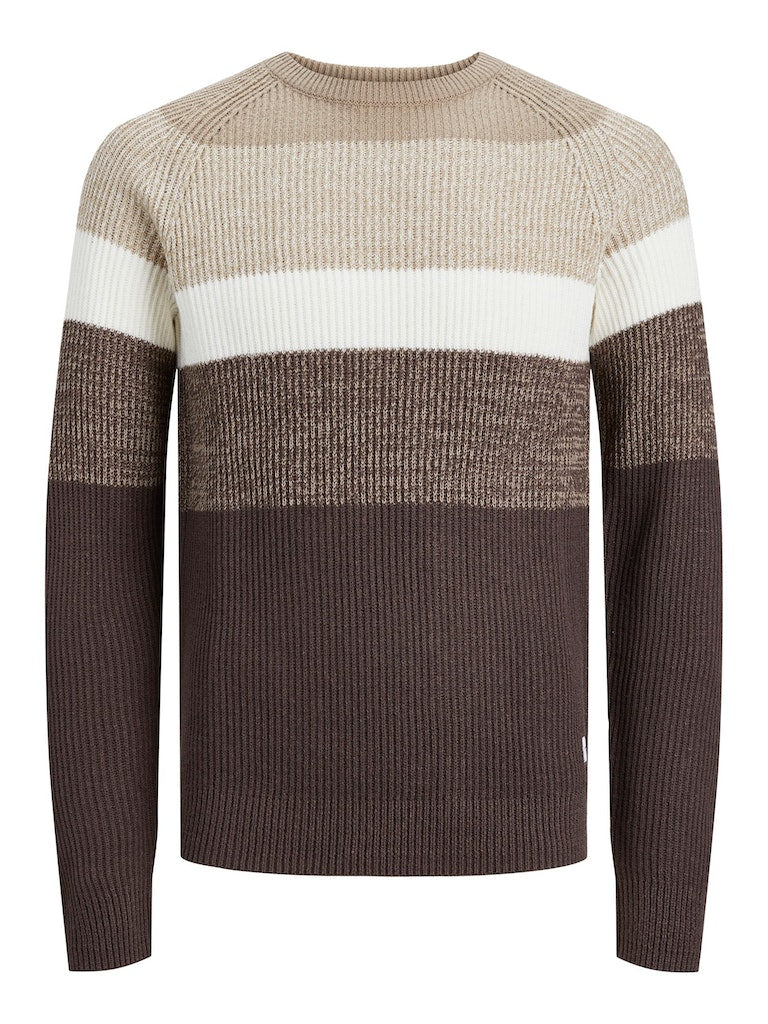 Jjpannel Knit Crew Neck Aw23Crockery BLOCKING