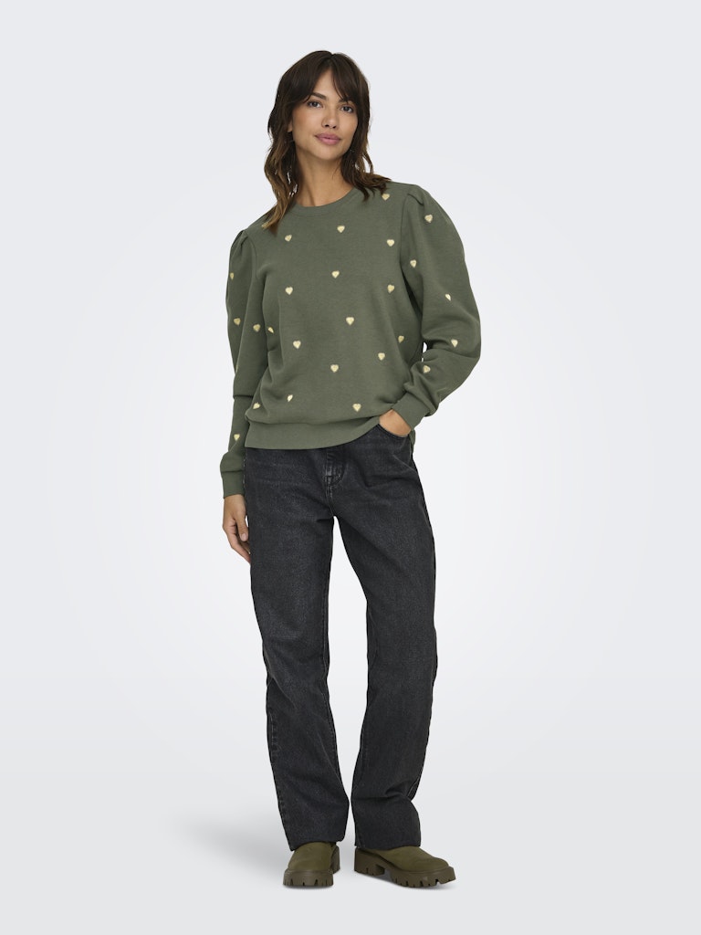 Only Onlcalle L/S O-Neck Box Swt15337783 Kambaba Frosted almond hearts