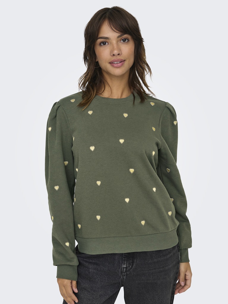 Only Onlcalle L/S O-Neck Box Swt15337783 Kambaba Frosted almond hearts