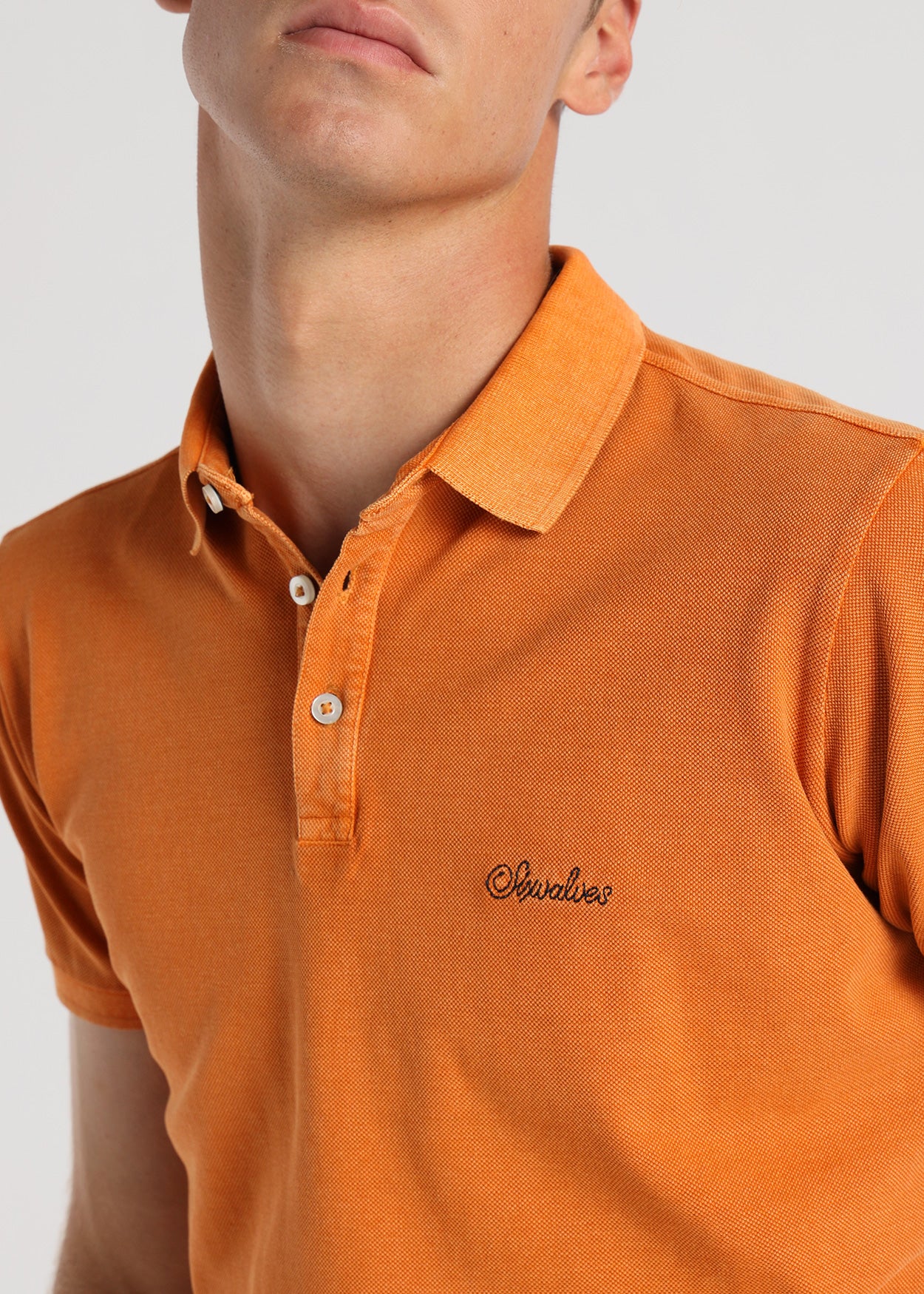Polo Manga Corta Pique Lavado Logo  Six Valves 530371363319