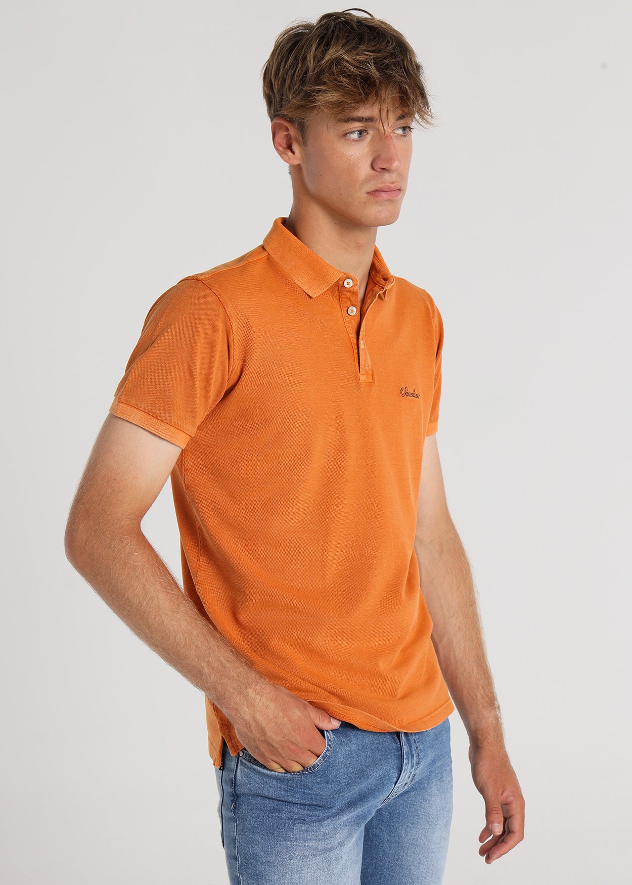 Polo Manga Corta Pique Lavado Logo  Six Valves 530371363319