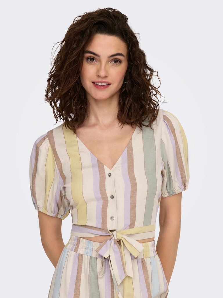 Onltine Ss Knot Button Top  Wvn Whitecap Gray