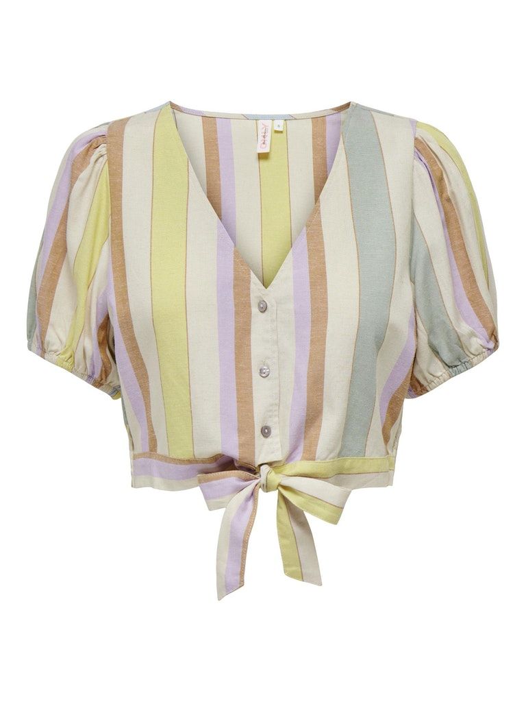 Onltine Ss Knot Button Top  Wvn Whitecap Gray