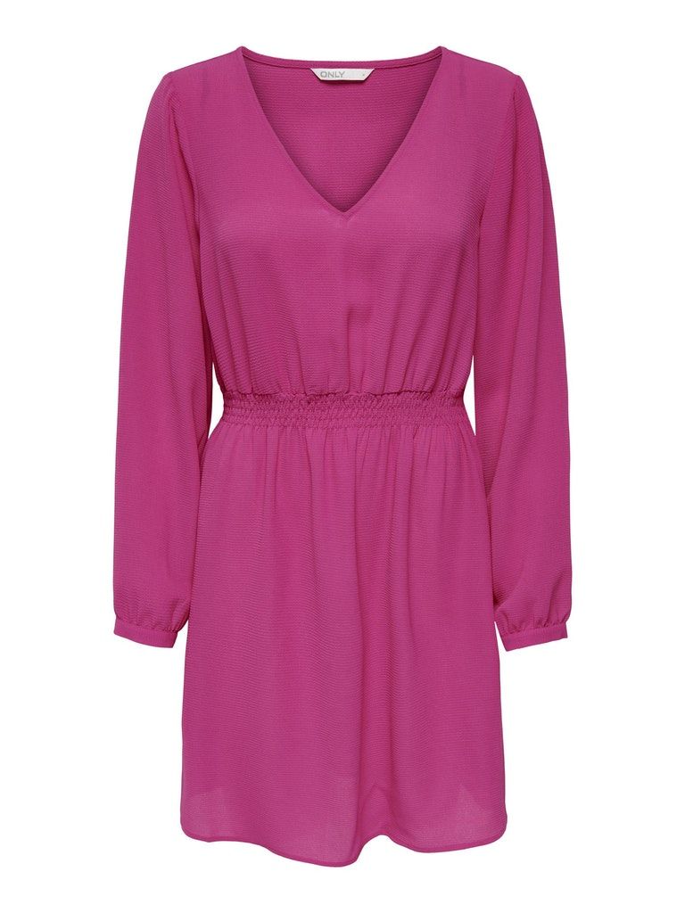 Onlnova Lux L/S Ellis Dress Solid Ptm Very Berry Only