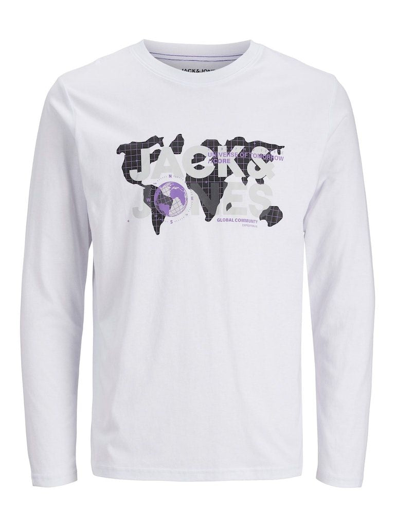 Jcodust Tee Ls Crew NeckWhite