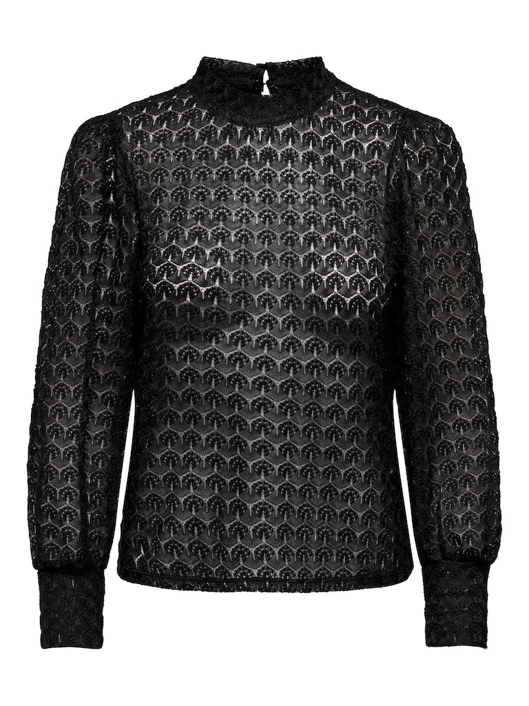 Jdyavery L/S Lace Top Jrs NoosBlack
