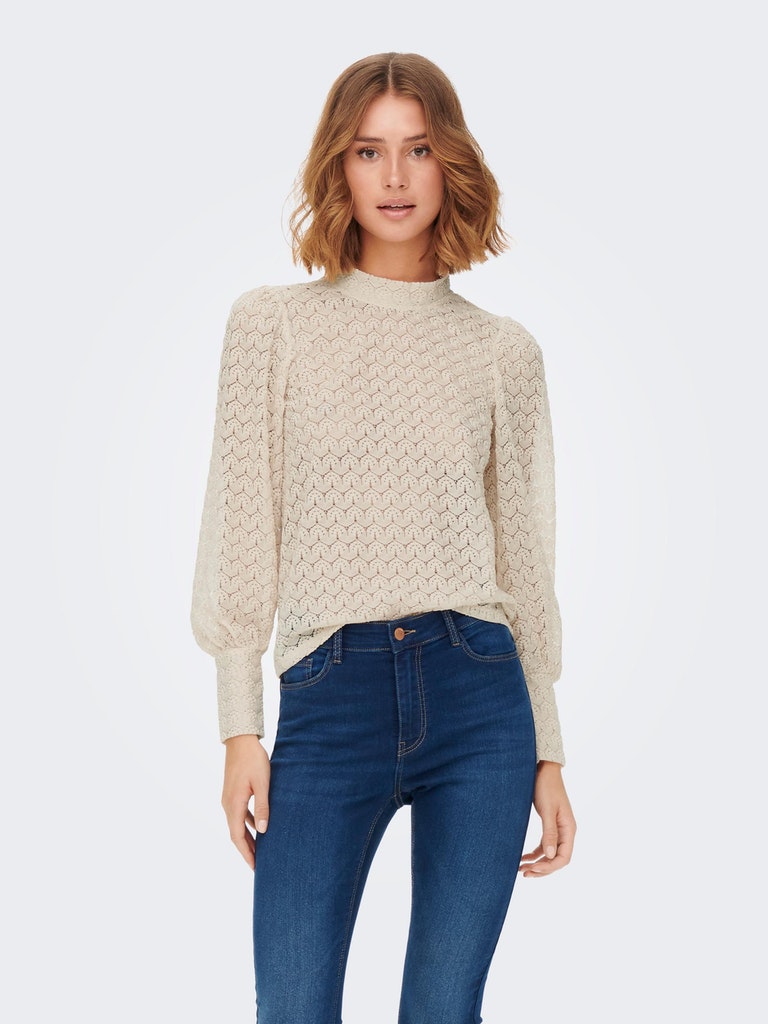 Jdyavery L/S Lace Top Jrs NoosSandshell