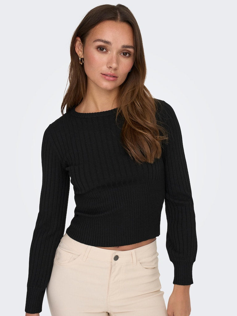 Jdyprime Life L/S O-Neck Rib Pullov. KntBlack