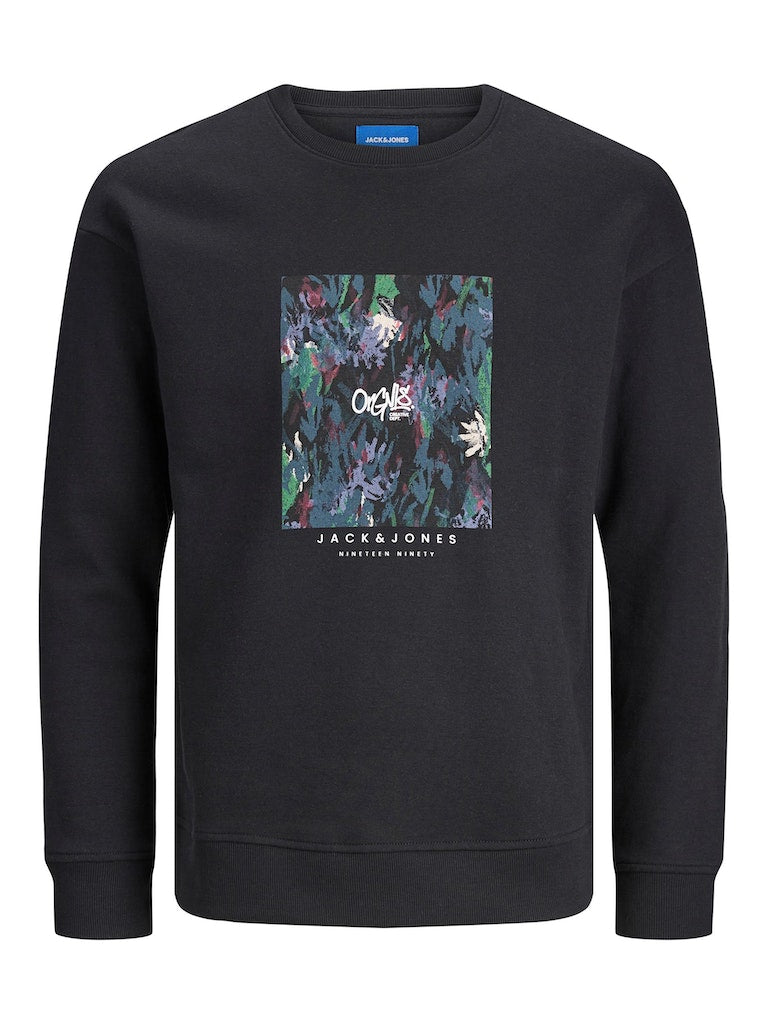 Jorsilverlake Sweat Crew Neck LnBlack Print