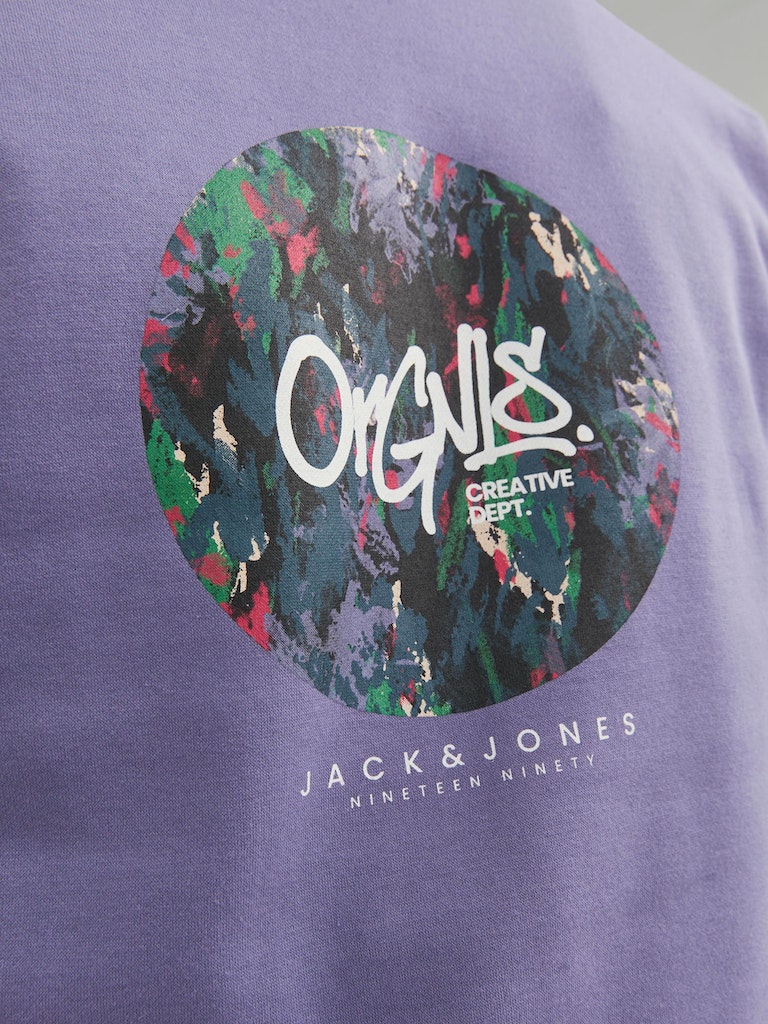 Jorsilverlake Sweat Crew Neck LnTwilight Purple Print