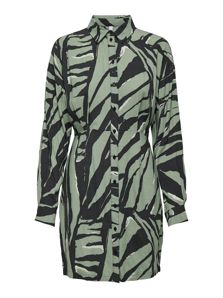 Onlgin L/S Shirt Dress Ptm Lily Pad Rebel Tiger
