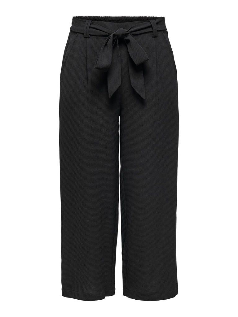Onlnova Lux Crop Palazzo Pant Solid PtmBlack